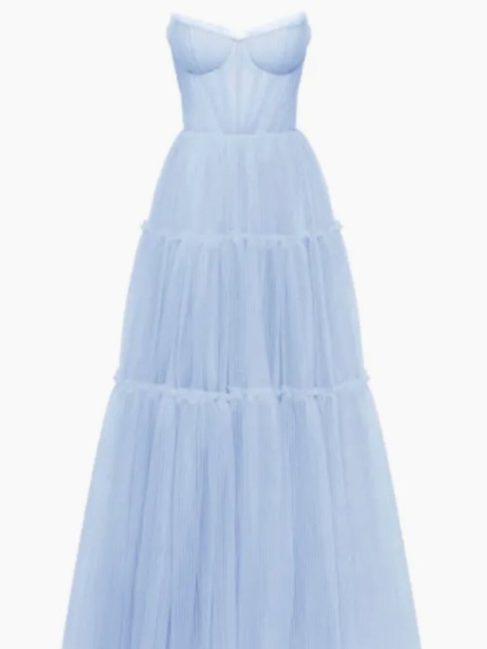 Milla Light Blue Tulle Maxi Dress Gown- Garden of Eden